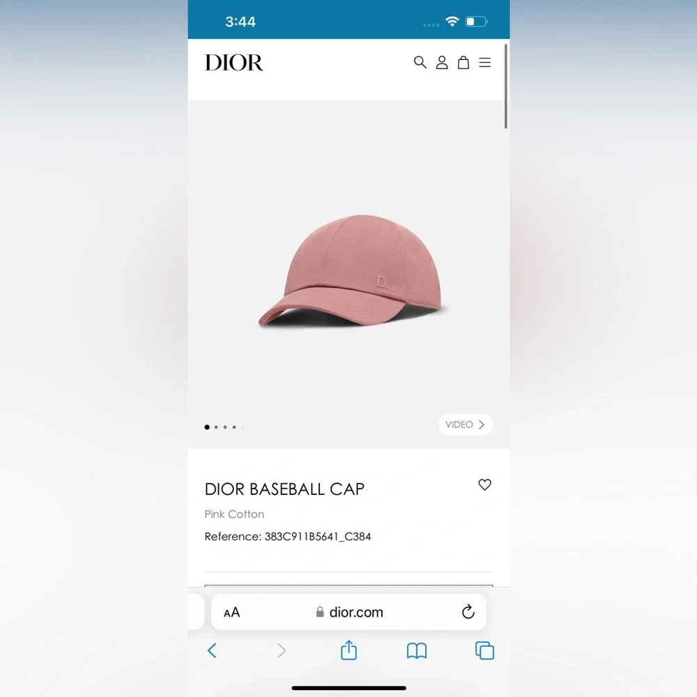 DIOR BASEBALL CAP - Gray Cotton Canvas - Picture 5 of 5
